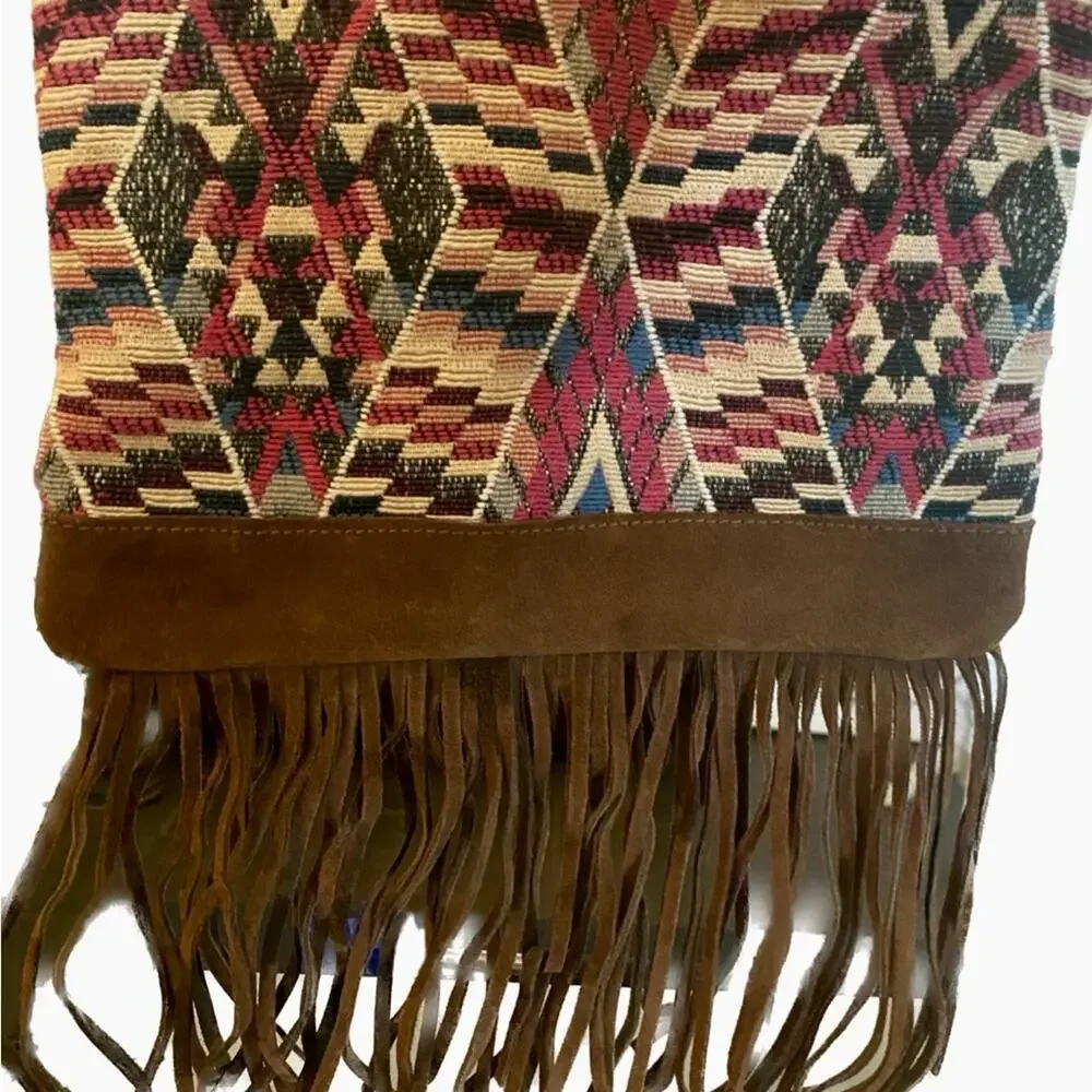 American Eagle Outfitters Bag, Aztec Print with Fringe Bottom